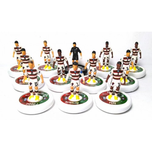 Subbuteo Andrew Table Soccer Portugal EURO 2020 away kit on WSB Professional Bases